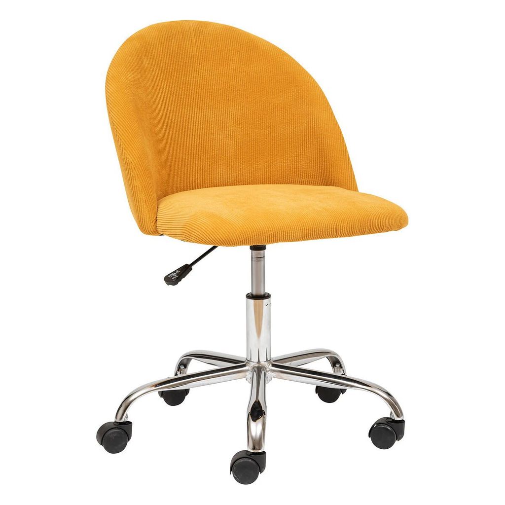 Állítható szövet irodai szék, napsárga - TOURNI - Butopêa